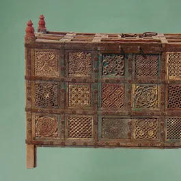 Rare and important teak dowry chest in Mughal design